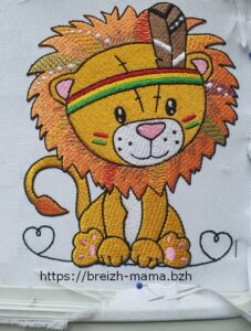 Motif broderie Lion Indien